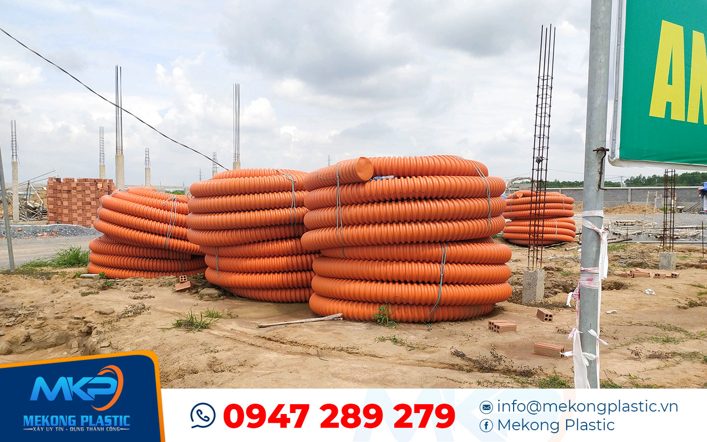 Các loại ống nhựa HDPE gân xoắn chịu lực tốt, độ bền cao