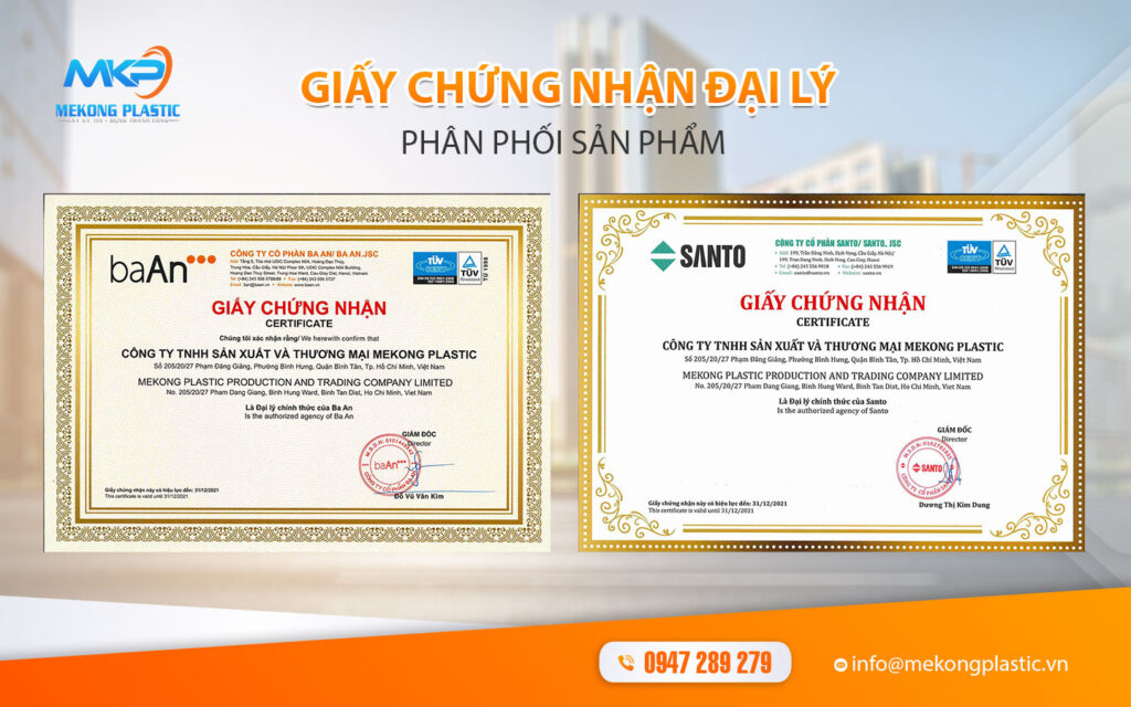 Giấy chứng nhận đại lý chính thức của Santo Và BaAn