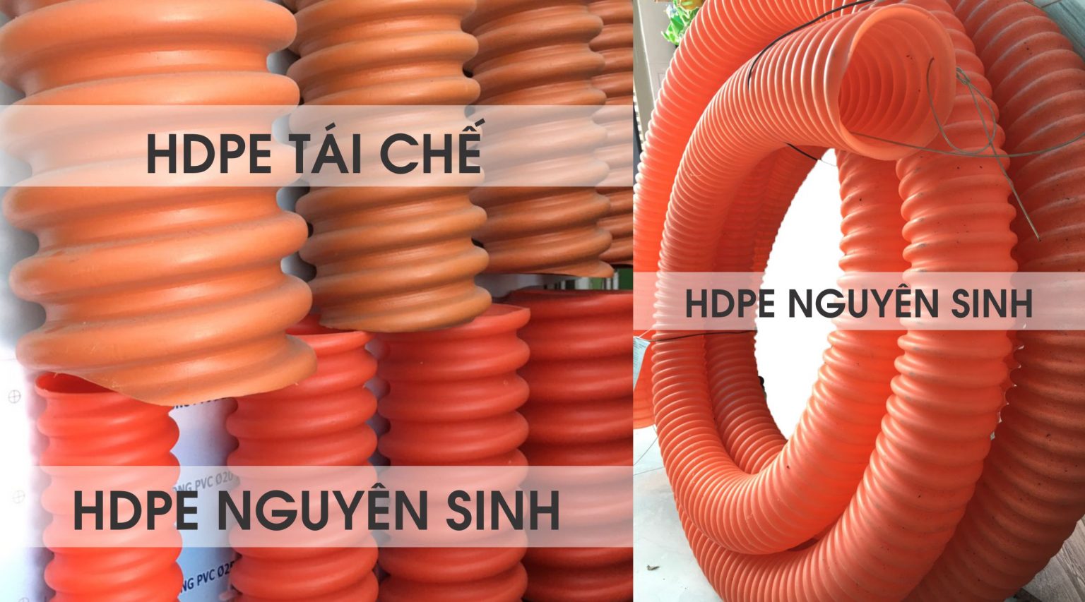 Cách phân biệt Ống nhựa xoắn HDPE cam chất lượng