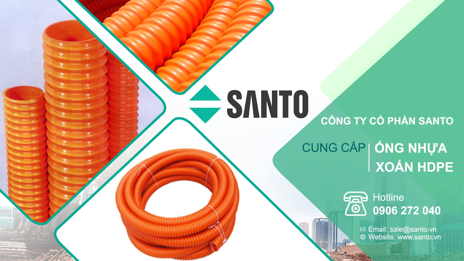 Ống ruột gà cam HDPE