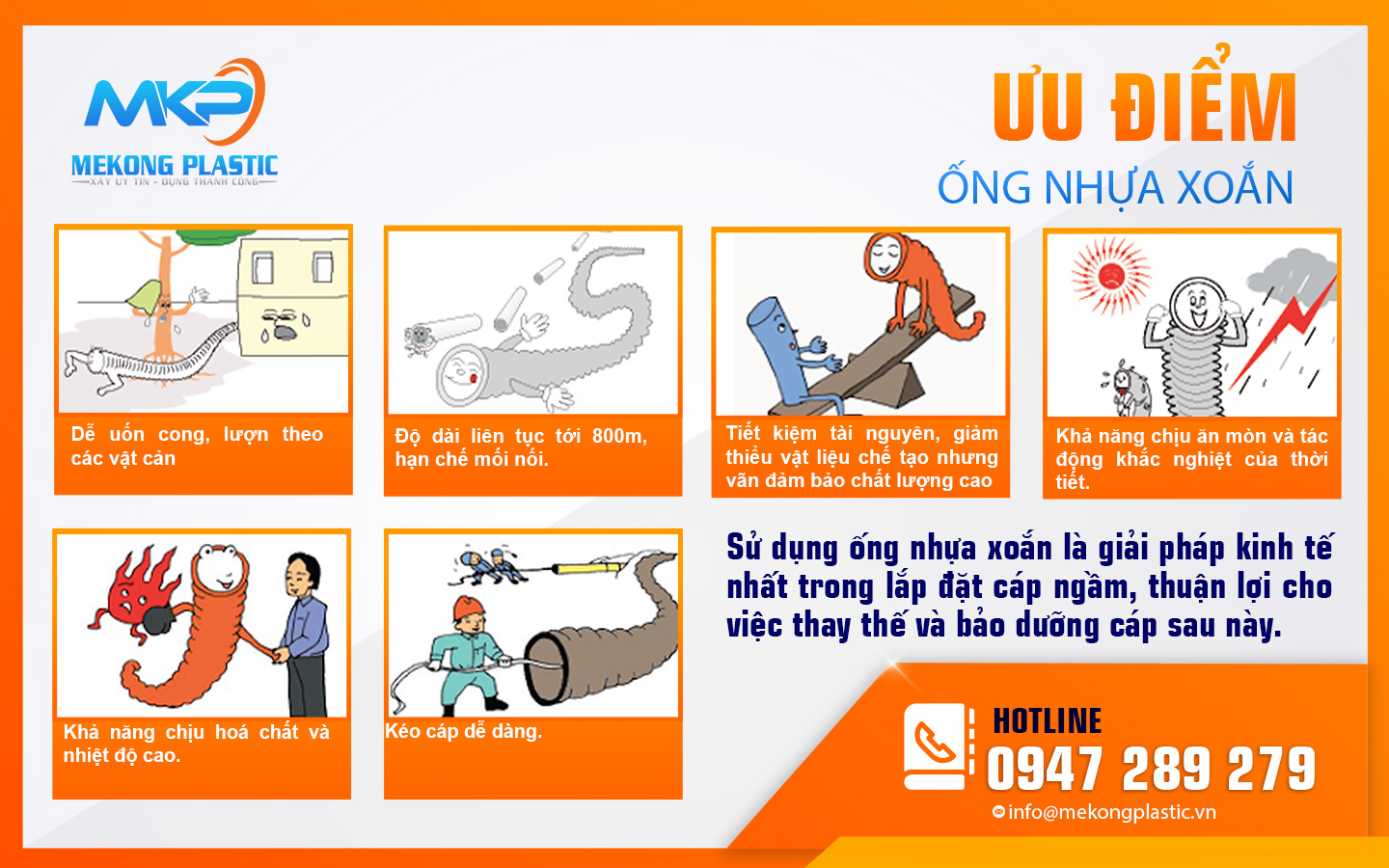 Ưu điểm vượt trội của sản phẩm cao cấp Ống nhựa gân xoắn Ưu điểm vượt trội của sản phẩm cao cấp Ống nhựa gân xoắn