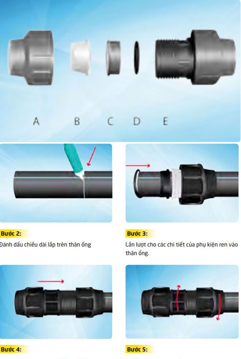 Nối ống HDPE bằng phương pháp măng sông